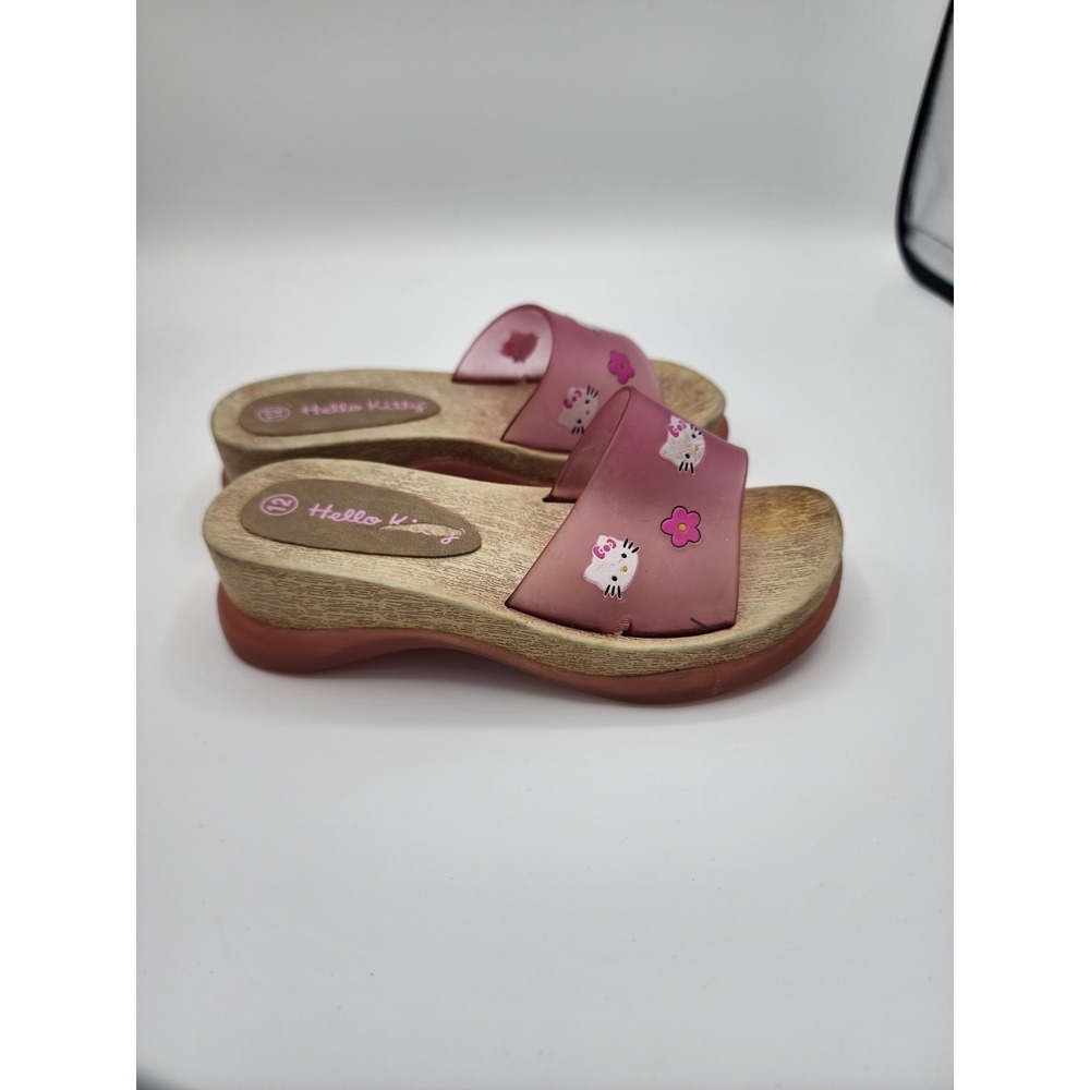 Hello Kitty Girls Slides Wood Bottoms Szie 12